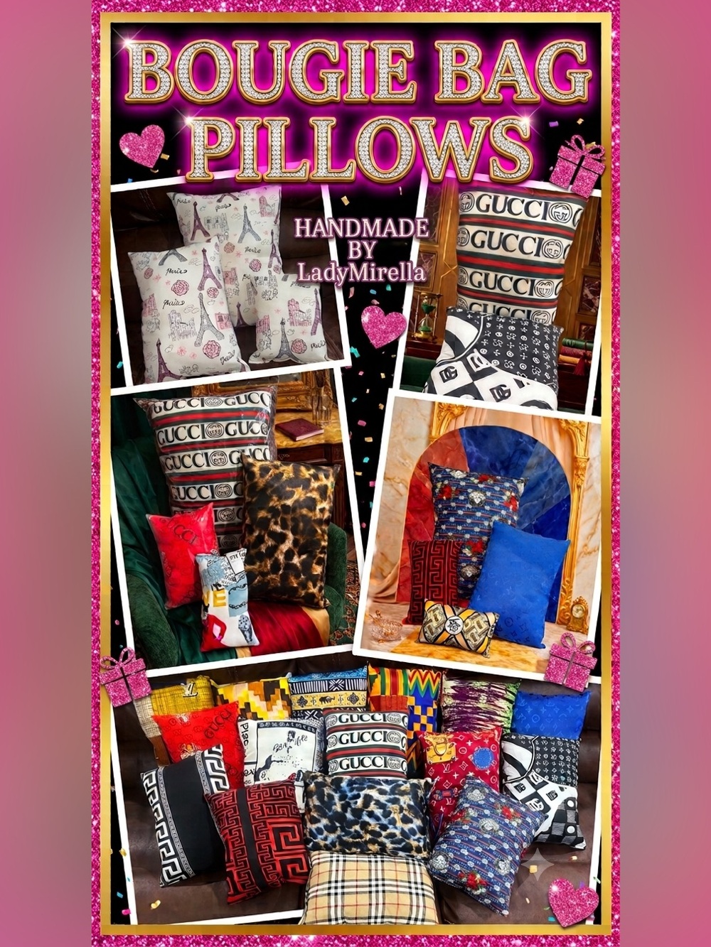 Boujie Bag Pillows -Medium (Choose Your Print)Please read description.